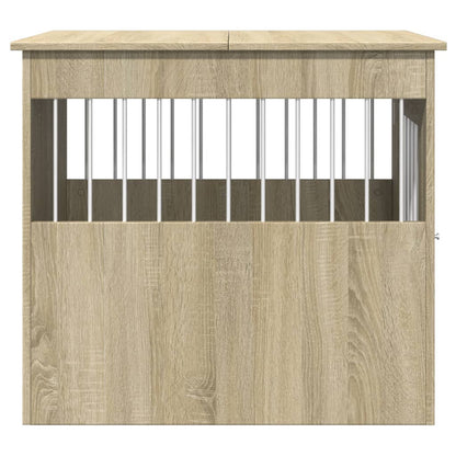 Vidaxl Jaula Para Perros Madera Ingeniería Roble Sonoma 64,5x80x71 Cm_4