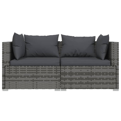 Vidaxl Set De Muebles De Jardín 3 Pzas Y Cojines Ratán Sintético Gris_3
