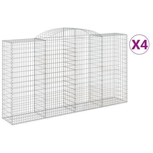 Cestas De Gaviones 4 Uds Forma De Arco Hierro 300x50x160/180 Cm_0
