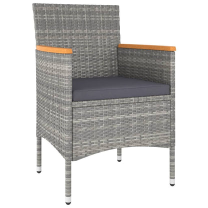 Vidaxl Set Comedor Jardín 5 Pzas Ratán Sintético Vidrio Templado Gris_4