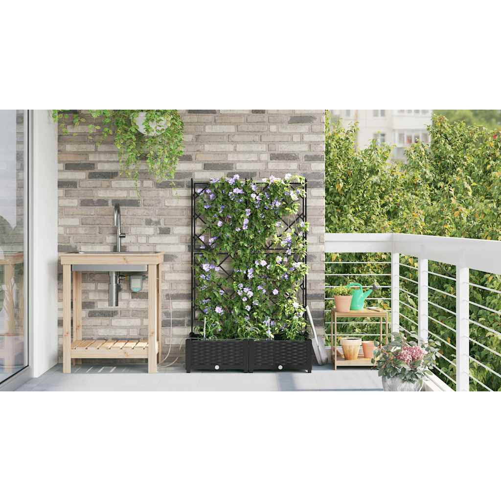 Vidaxl Jardineras Negro 80 X 40 X 126 Cm Acero_3