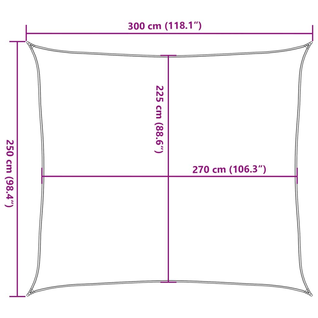 Vidaxl Toldo De Vela Amarillo Hdpe 160 G/m² 2,5x3 M_2