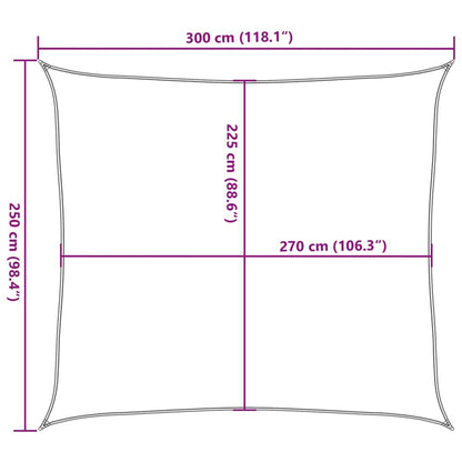 Vidaxl Toldo De Vela Amarillo Hdpe 160 G/m² 2,5x3 M_2