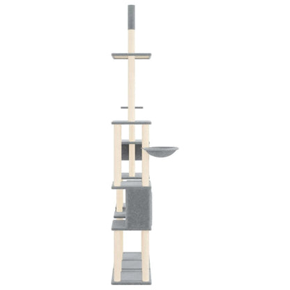 Vidaxl Rascador Para Gatos Con Postes De Sisal Gris Claro 279 Cm_3