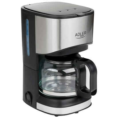 Cafetera Eléctrica De Goteo 6 Tazas 0,7 L, Filtro Extraíble, Antigoteo, Mantiene Café Caliente Adler Ad4407 Negro/plata
