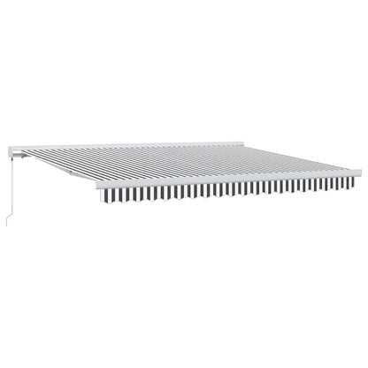Toldo Retráctil Aluminio Y Tela Gris Antracita Y Blanco 4x3 M_0