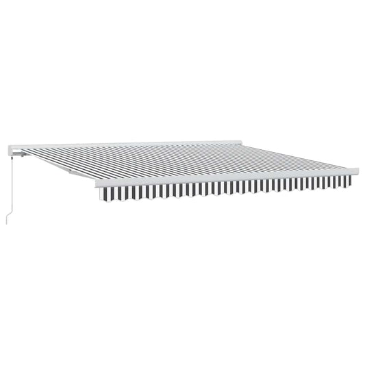Toldo Retráctil Aluminio Y Tela Gris Antracita Y Blanco 4x3 M_0