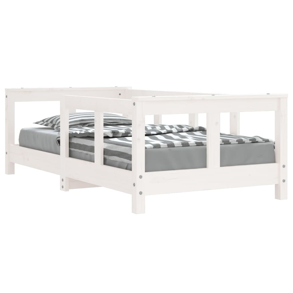 Vidaxl Estructura De Cama Para Niños Madera De Pino Blanco 70x140 Cm_0