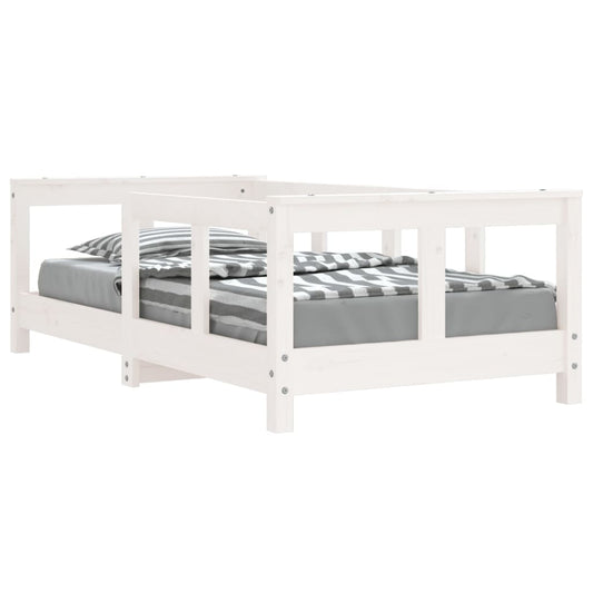 Vidaxl Estructura De Cama Para Niños Madera De Pino Blanco 70x140 Cm_0