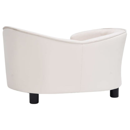 Vidaxl Sofá Para Perros Felpa Y Cuero Sintético Crema 69x49x40 Cm_5