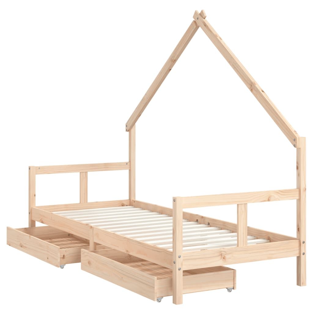 Vidaxl Estructura De Cama Para Niños Con Cajones Madera Pino 80x200 Cm_3