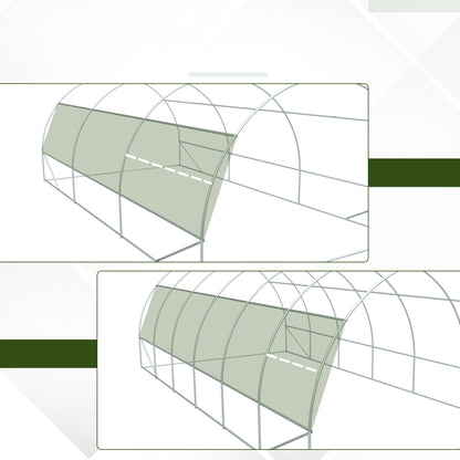 Outsunny Invernadero De Exterior 6x3x2 M Con Puerta Y 12 Ventanas De Malla Verde_3