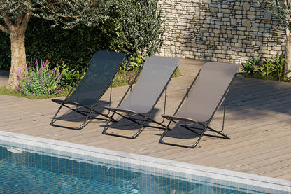 Lote De 2 Sillas De Jardín Plegables De Acero Texaline Azul - Mobiliario De Jardín - Chill Out - 98x56xh75cm_5