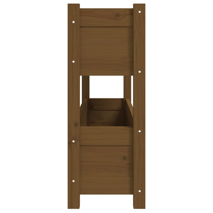 Jardinera De Madera Maciza De Pino Marrón Miel 112x25x66 Cm_5
