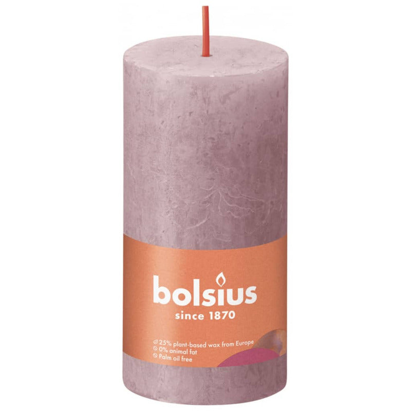 Bolsius Velas Rústicas Shine 8 Unidades Rosa Ceniza 100x50 Mm_1