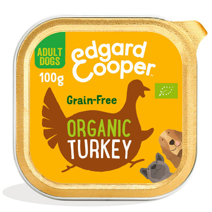 Tarrina de comida para perros con pavo orgánico sin cereales | Edgard &amp; Cooper 100 g