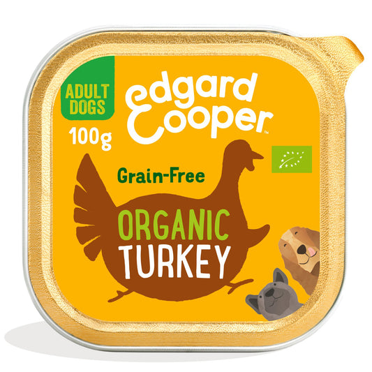 Tarrina de comida para perros con pavo orgánico sin cereales | Edgard & Cooper 100 g
