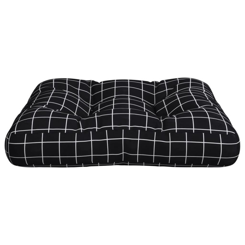 Vidaxl Cojín Para Palés Tela A Cuadros Negro 50x50x12 Cm_5