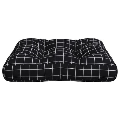 Vidaxl Cojín Para Palés Tela A Cuadros Negro 50x50x12 Cm_5