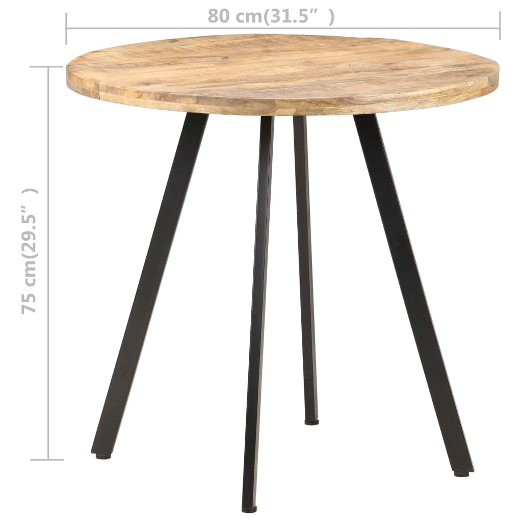 Mesa De Comedor De Madera De Mango Rugosa 80 Cm_2
