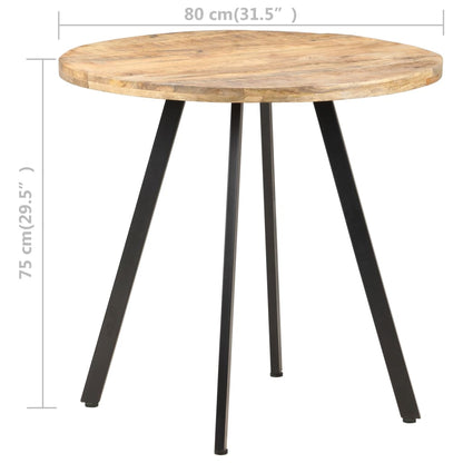 Mesa De Comedor De Madera De Mango Rugosa 80 Cm_2