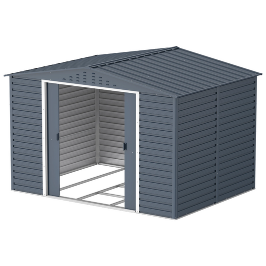 Casetas Duramax de jardín Alpine 10x8 - 321,6x243,1x214,2 cm y 7,28 M² - Gris Antracita_0