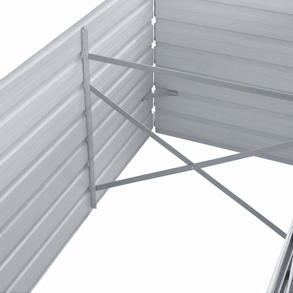 Arriate De Jardín De Acero Galvanizado Gris 320x80x77 Cm_4