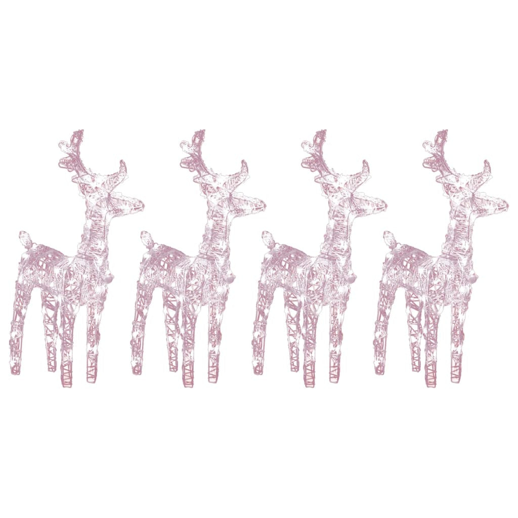 Vidaxl Renos De Navidad 4 Unidades 160 Leds Blanco Cálido Acrílico_0