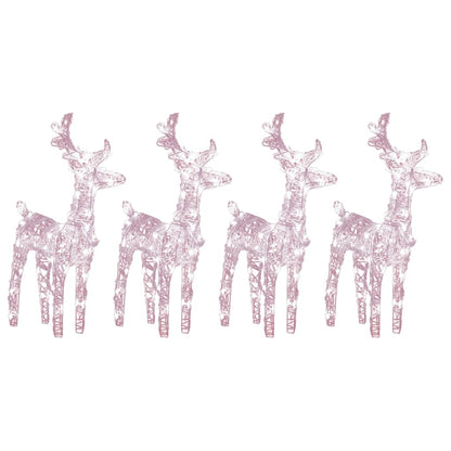 Vidaxl Renos De Navidad 4 Unidades 160 Leds Blanco Cálido Acrílico_0
