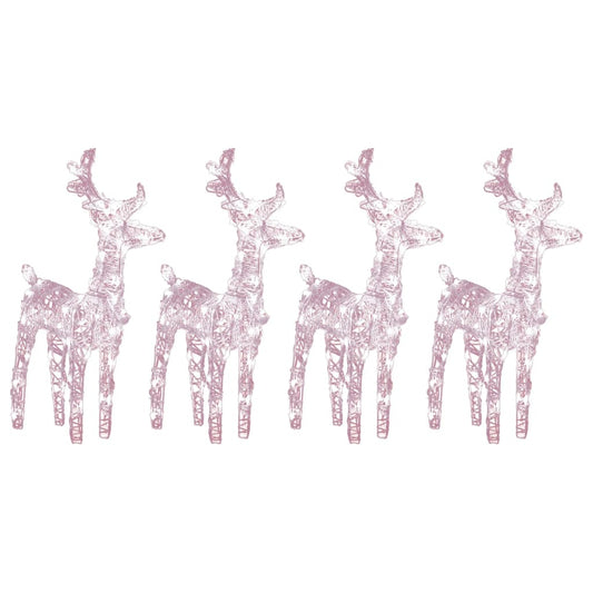 Vidaxl Renos De Navidad 4 Unidades 160 Leds Blanco Cálido Acrílico_0