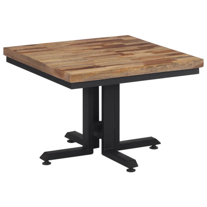 Mesa De Centro Teca Reciclada Maciza 55x55x40 Cm_0