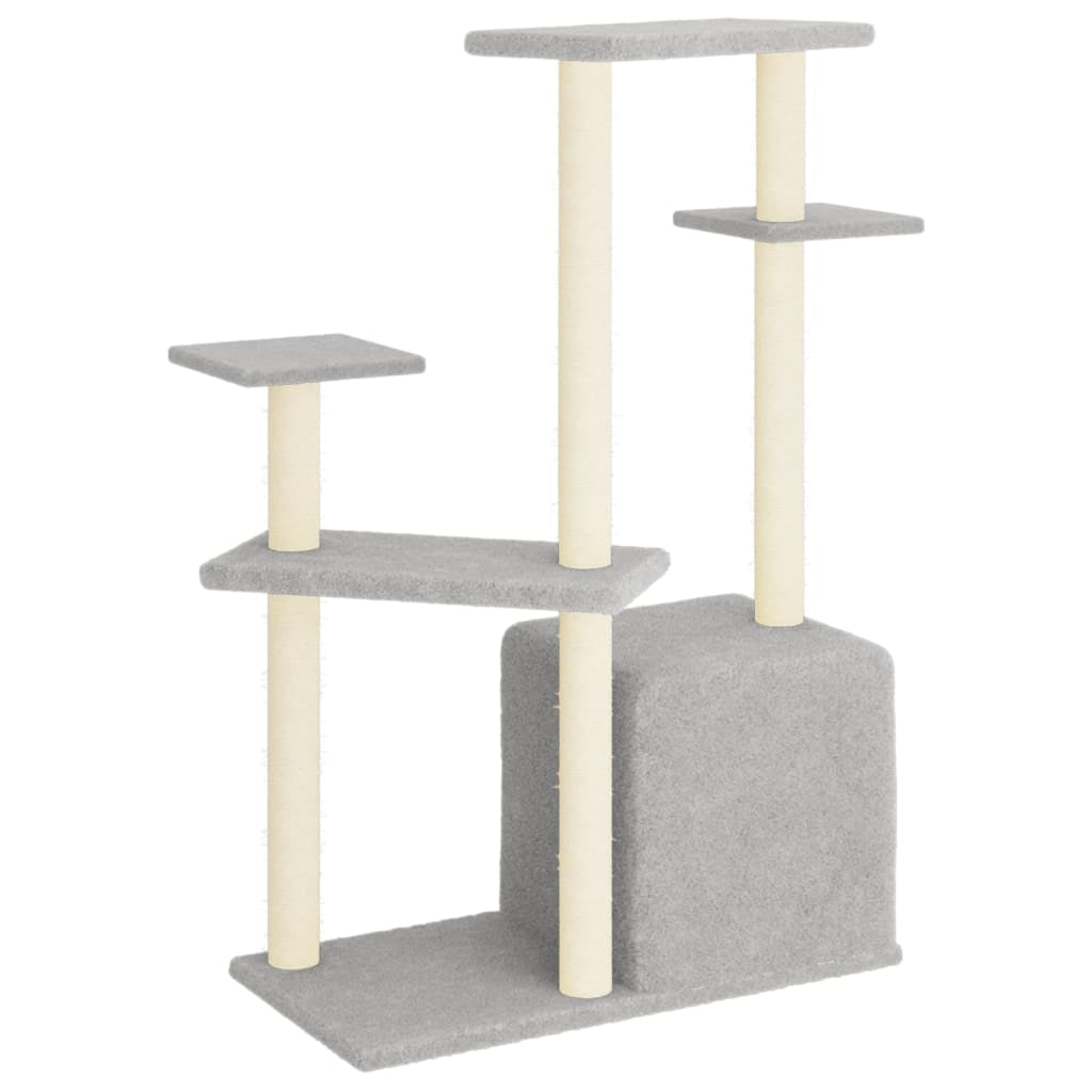 Vidaxl Rascador Para Gatos Con Postes De Sisal Gris Claro 107,5 Cm_4