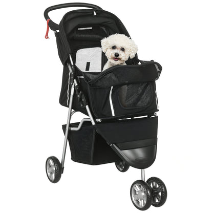 Pawhut Carrito Para Perros Plegable Con Cesta De Almacenaje 75x45x97 Cm Negro_0