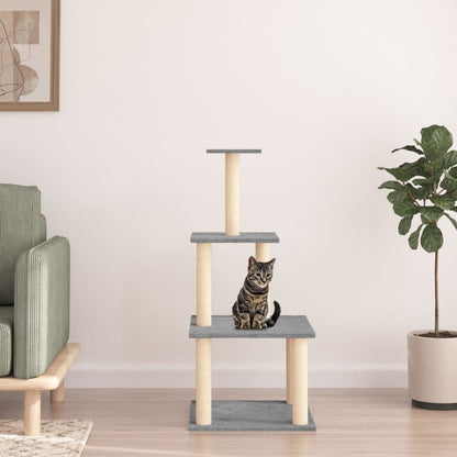 Vidaxl Rascador Para Gatos Con Postes De Sisal Gris Claro 111 Cm_1
