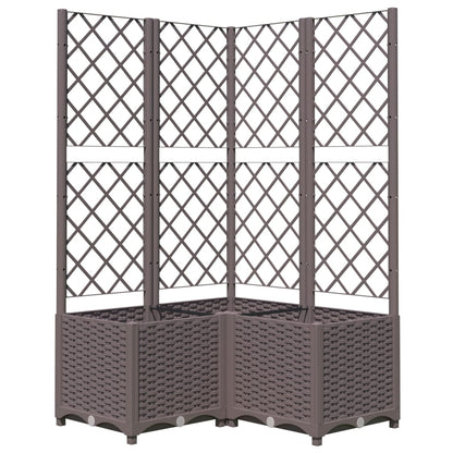 Jardinera Con Enrejado Pp Marrón 80x80x136 Cm_0