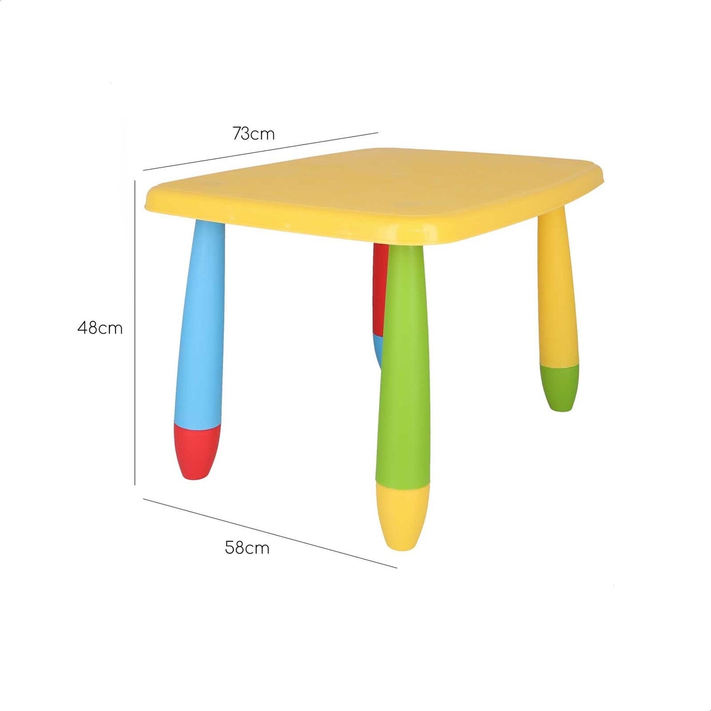 Mesita Infantil Rectangular Amarilla, Y 2 Sillas