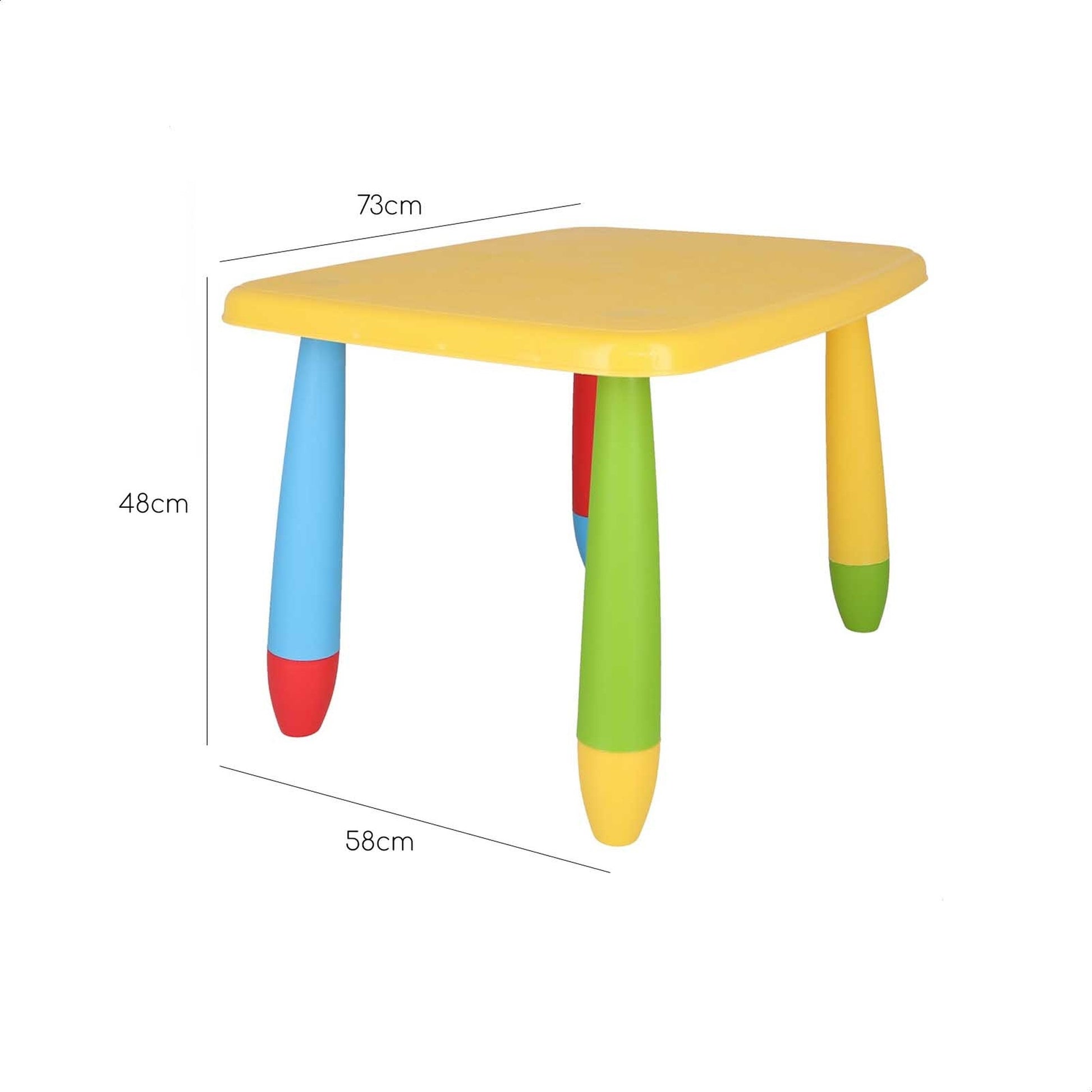 Mesita Infantil Rectangular Amarilla, Y 2 Sillas