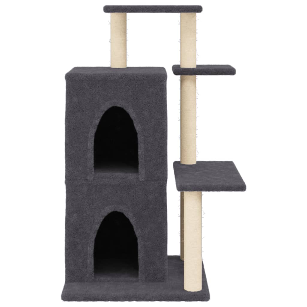 Rascador Para Gatos Con Postes De Sisal Gris Oscuro 97 Cm_3