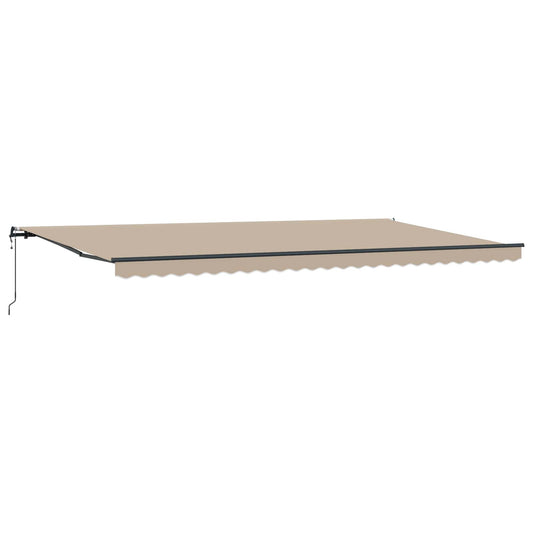 Toldo Retráctil Beige 600 X 300 Cm Tela Y Aluminio_0