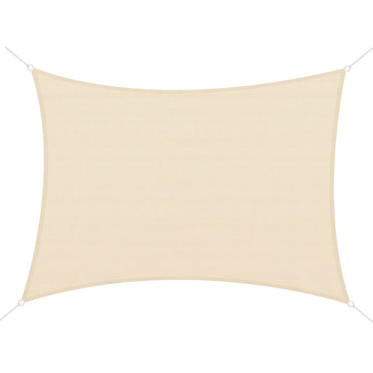 Outsunny Toldo Vela De Sombra Rectangular 4x6 M Con Anti-uv Crema_0