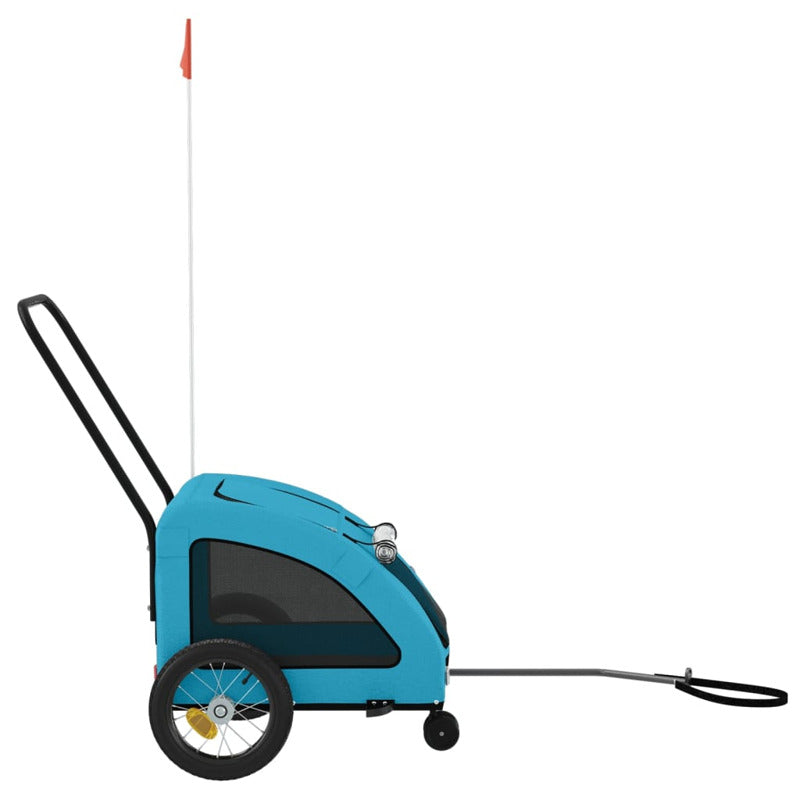 Vidaxl Remolque De Bicicleta Mascotas Hierro Tela Oxford Azul_5