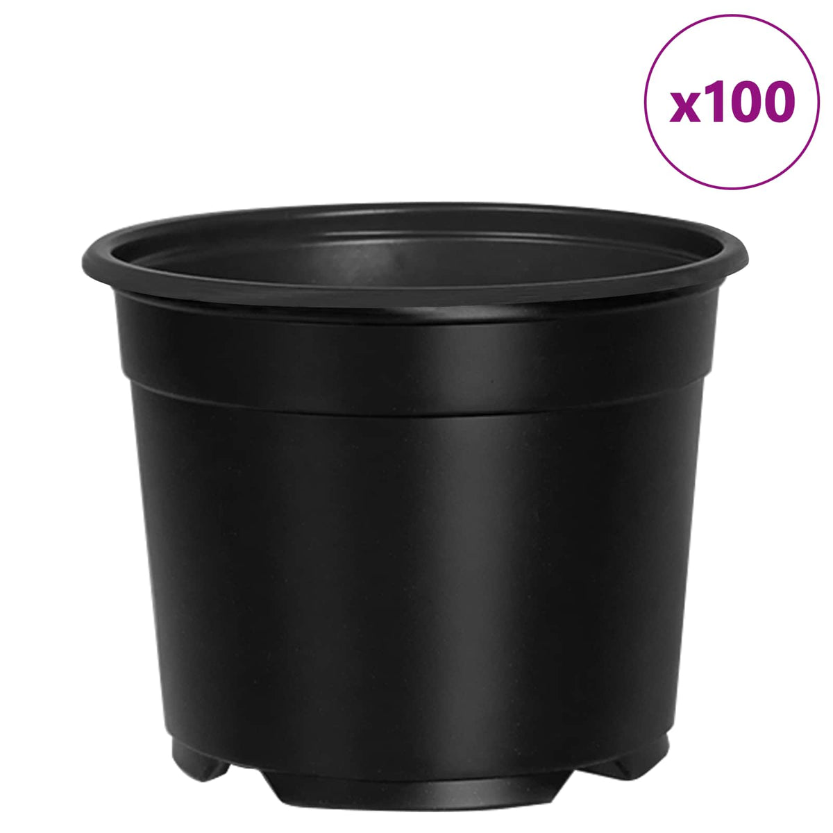 Maceta Redonda Para Flores 100 Uds. Negro Ø 10 X 8 Cm Plástico_3