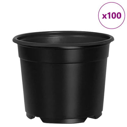 Maceta Redonda Para Flores 100 Uds. Negro Ø 10 X 8 Cm Plástico_3