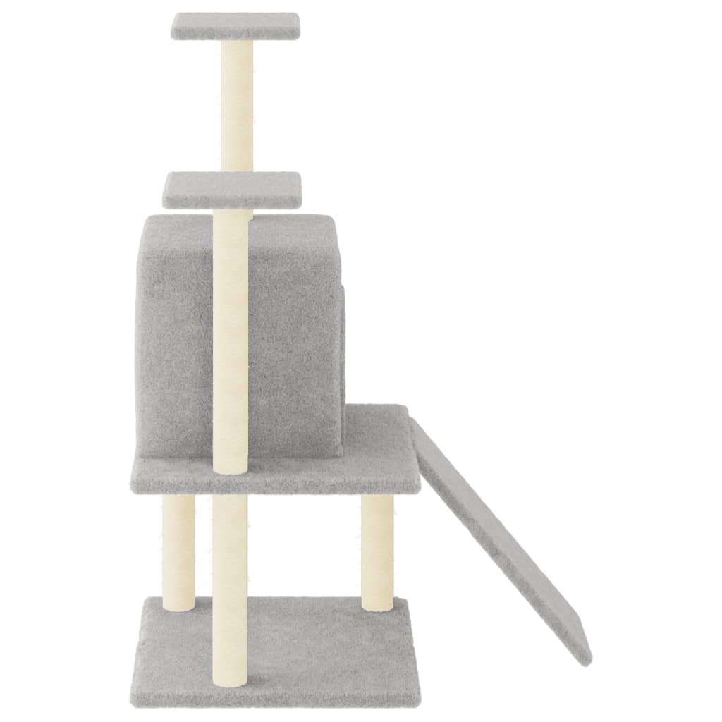 Rascador Para Gatos Con Postes De Sisal Gris Claro 110 Cm_3