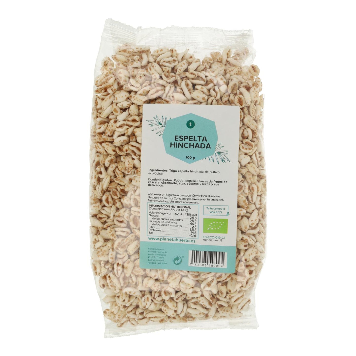 Trigo espelta hinchada ECO Planeta Huerto 100 g