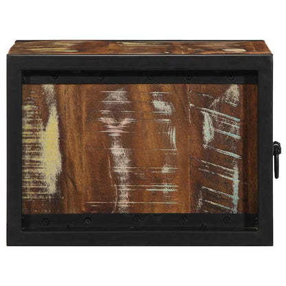 Mesilla De Noche Multicolor 40x35x25 Cm Madera Maciza Reciclada_4