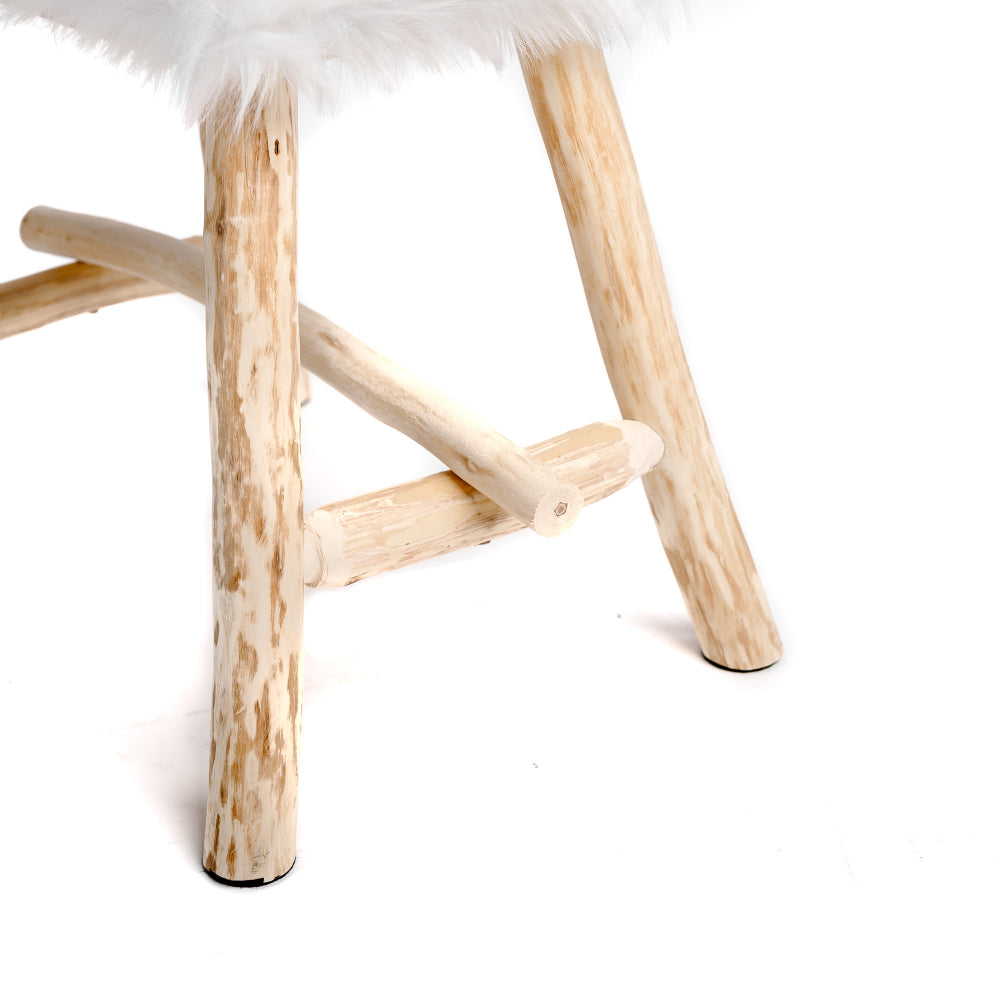Acogedor Taburete Escandinavo De Madera 34x20x35cm- Muebles De Salón_1