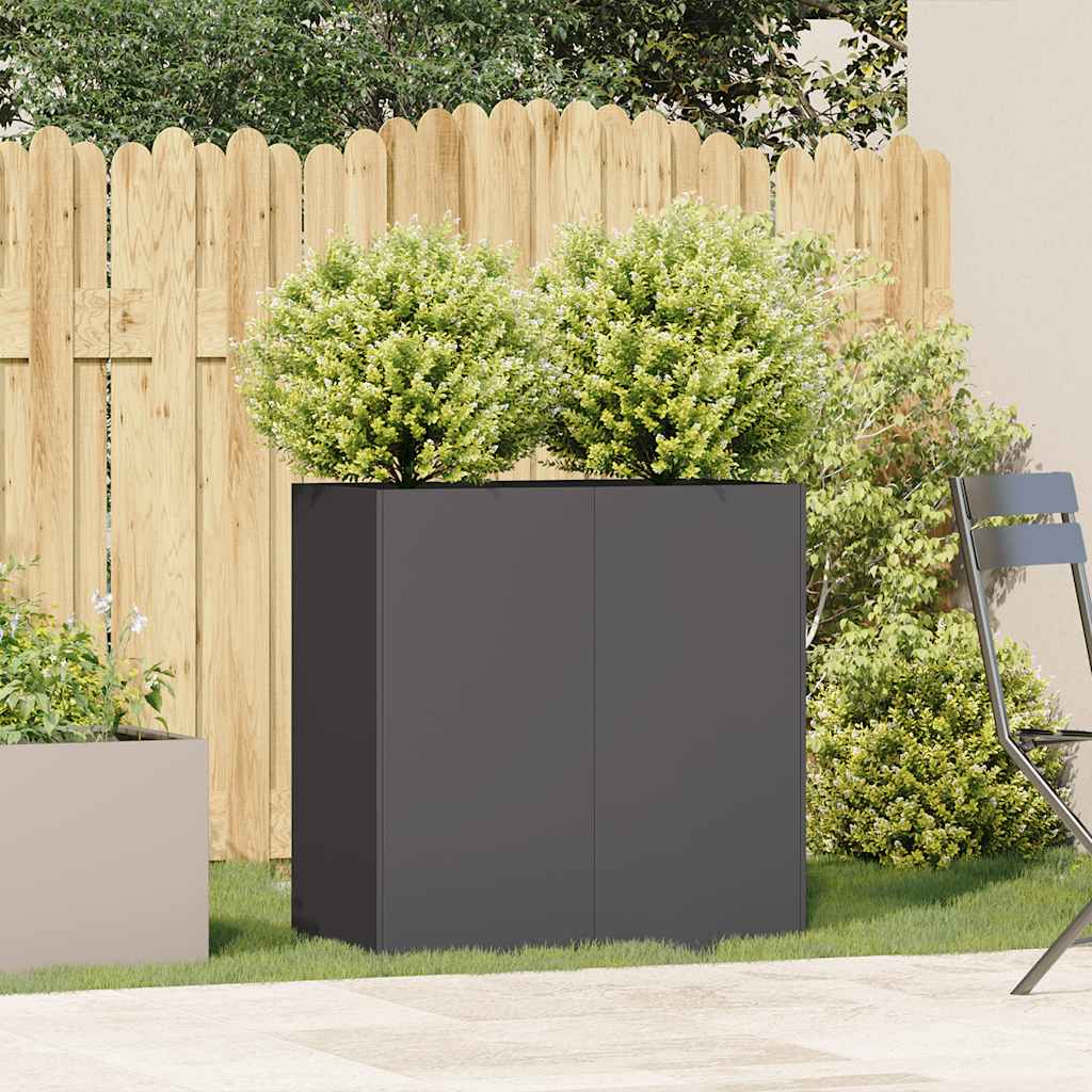 Jardinera De Acero Laminado En Frío Negro 80x40x80 Cm_2