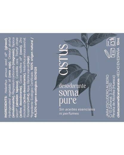 Desodorante sólido natural sin aluminio y sin perfume para piel sensible | SOMA PURE Viaje 10 ml_5