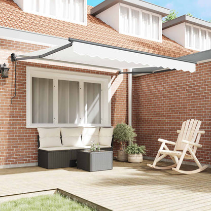 Toldo Retráctil Blanco 350 X 250 Cm Poliéster Y Metal_2